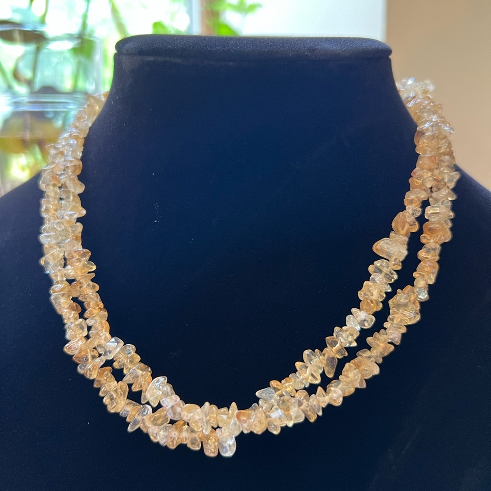Stone Chip Bead Necklace - Long